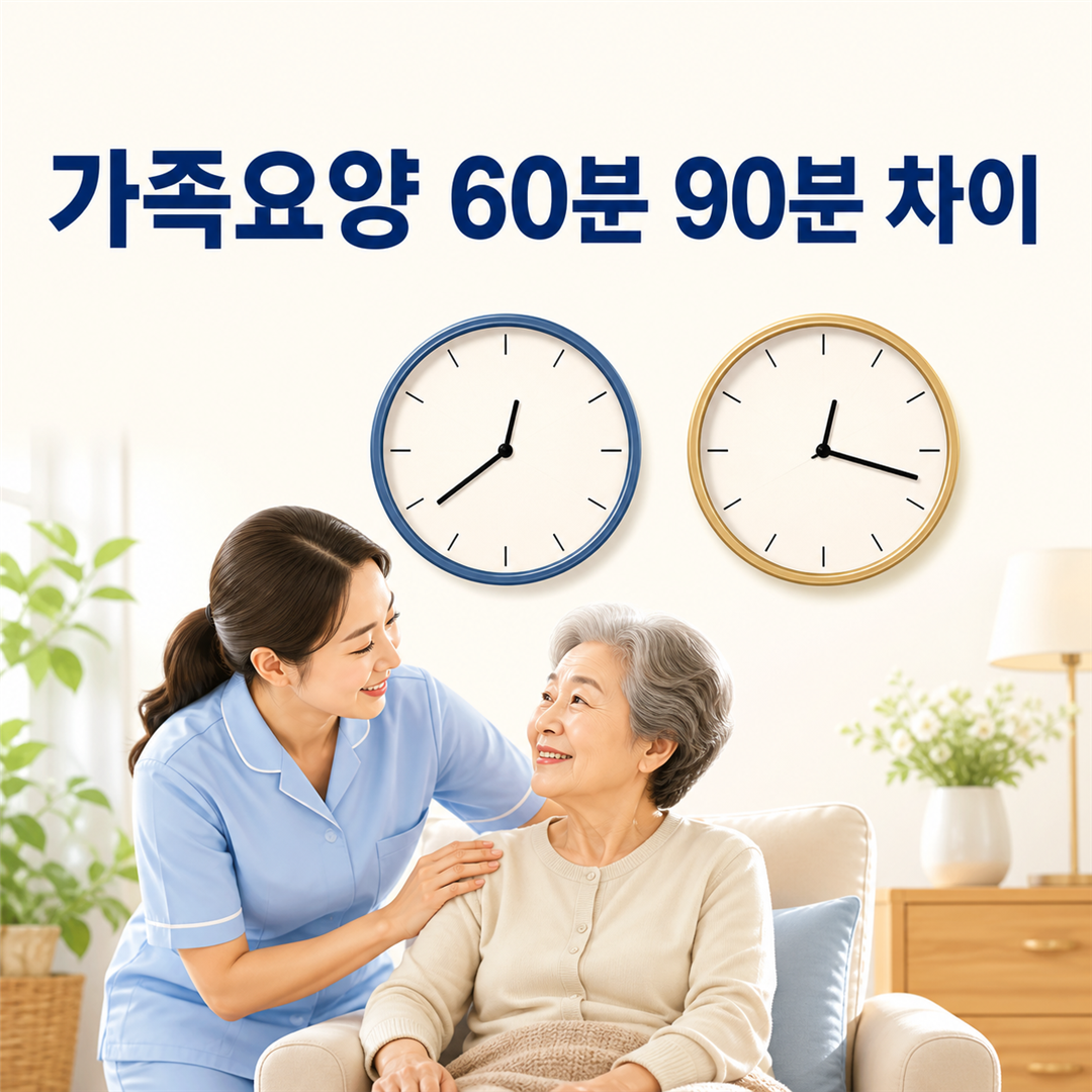 가족요양 60분과 90분 차이, 인정 조건과 급여 비교