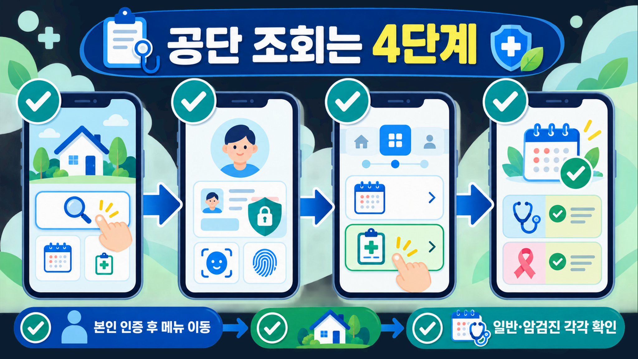 건강검진 대상자 조회, 공단에서 확인하는 순서