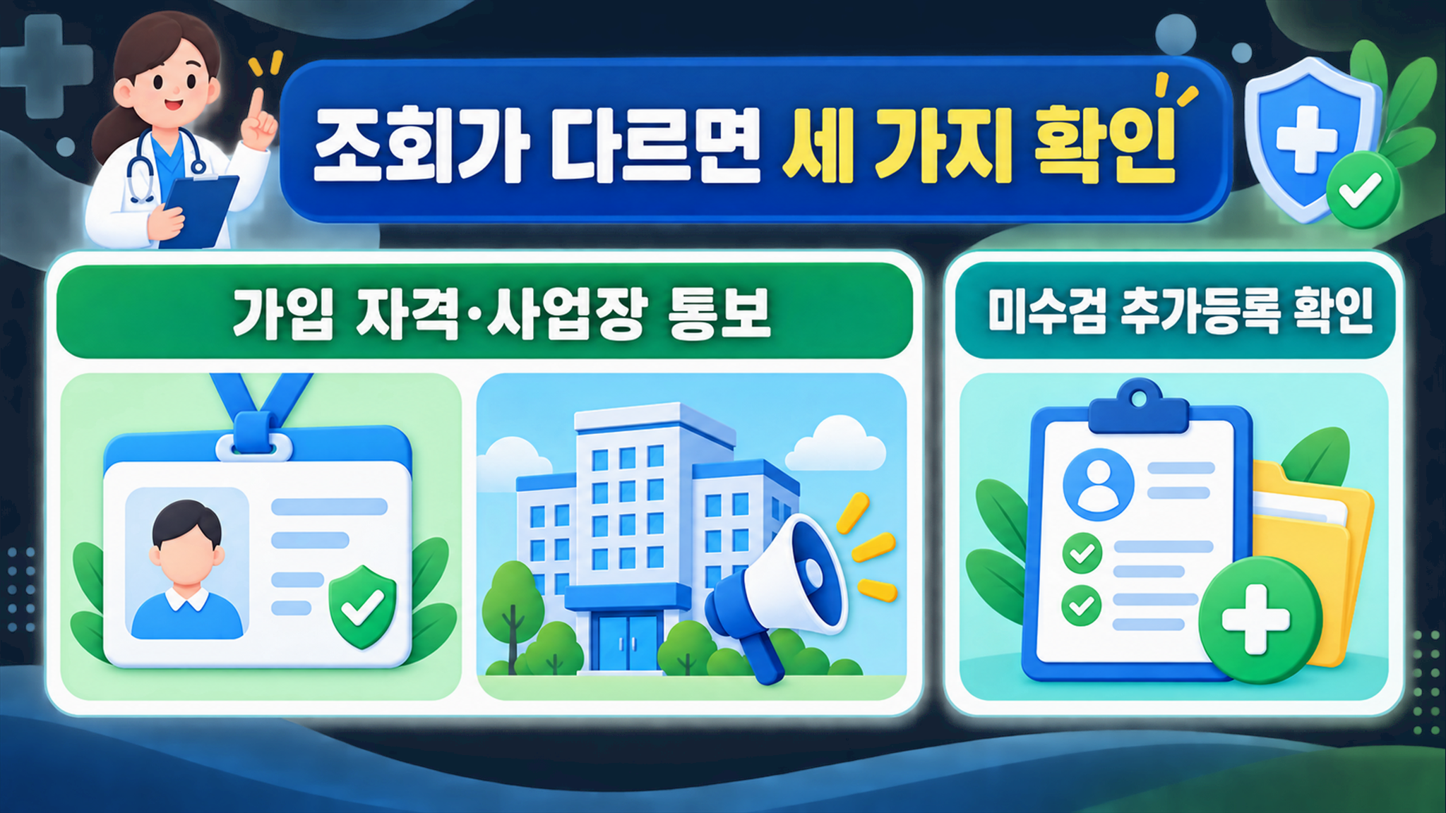 건강검진 대상자 조회, 공단에서 확인하는 순서
