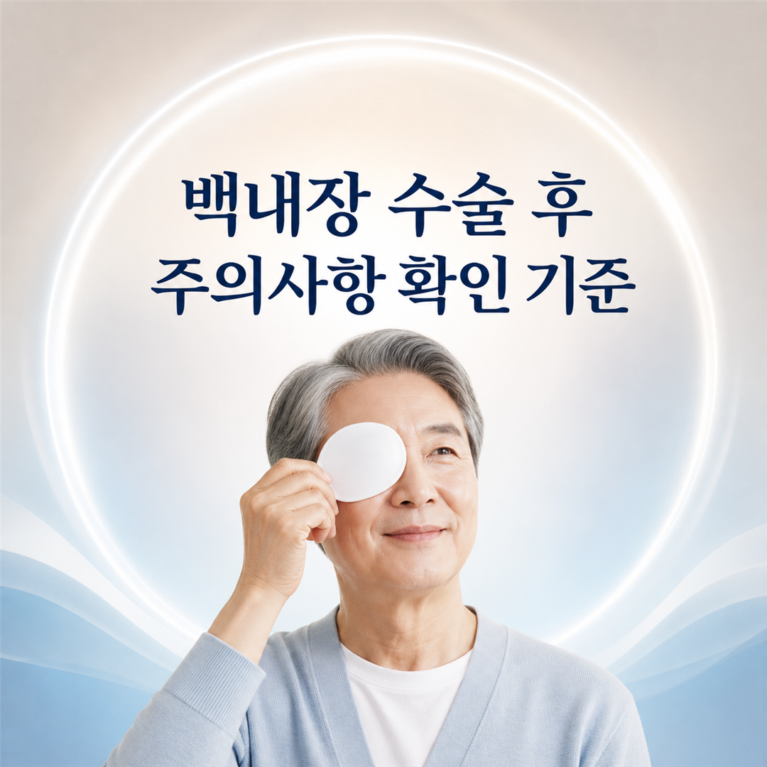 백내장 수술 후 주의사항, 회복 과정에서 확인할 증상