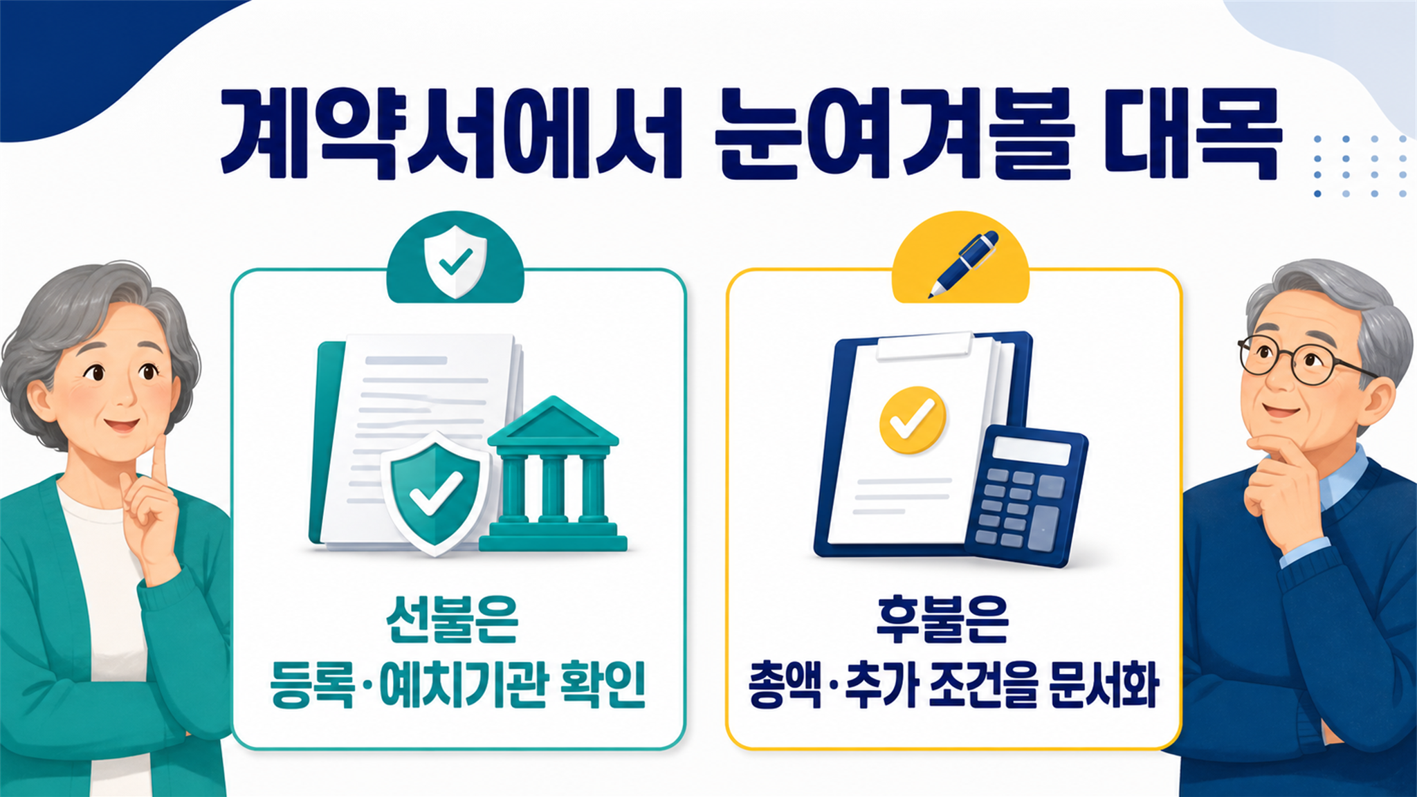 선불상조와 후불상조 차이, 계약·납부 방식별 선택 기준