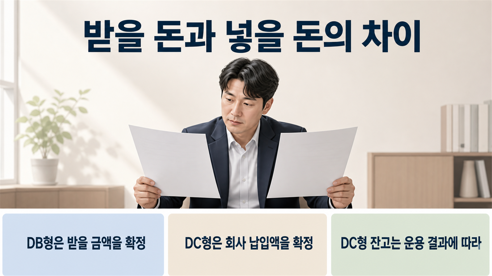 퇴직연금 DB형과 DC형 차이, 운용 책임과 수령 기준