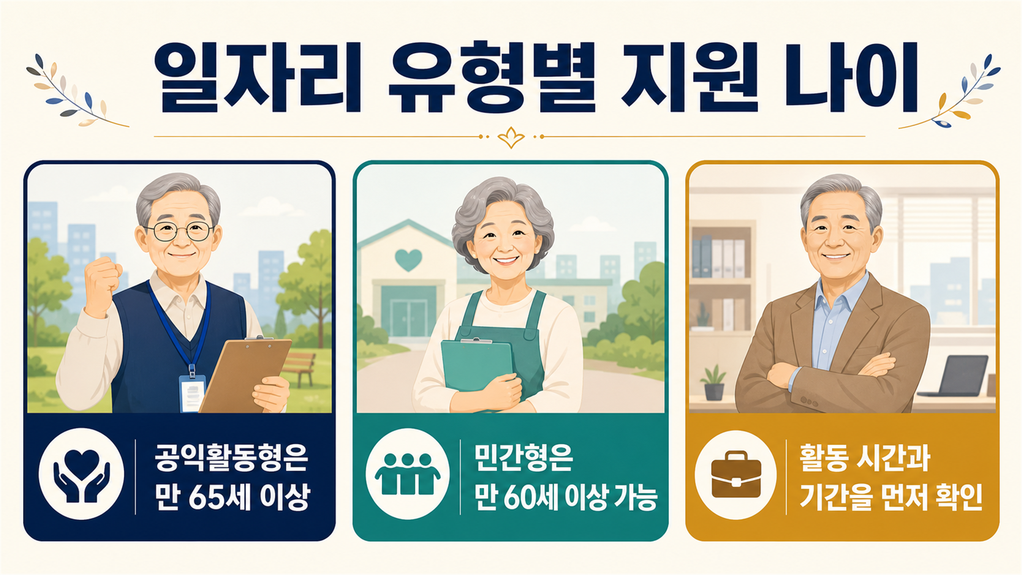 65세 이상 일자리 신청, 유형별 자격과 접수 경로